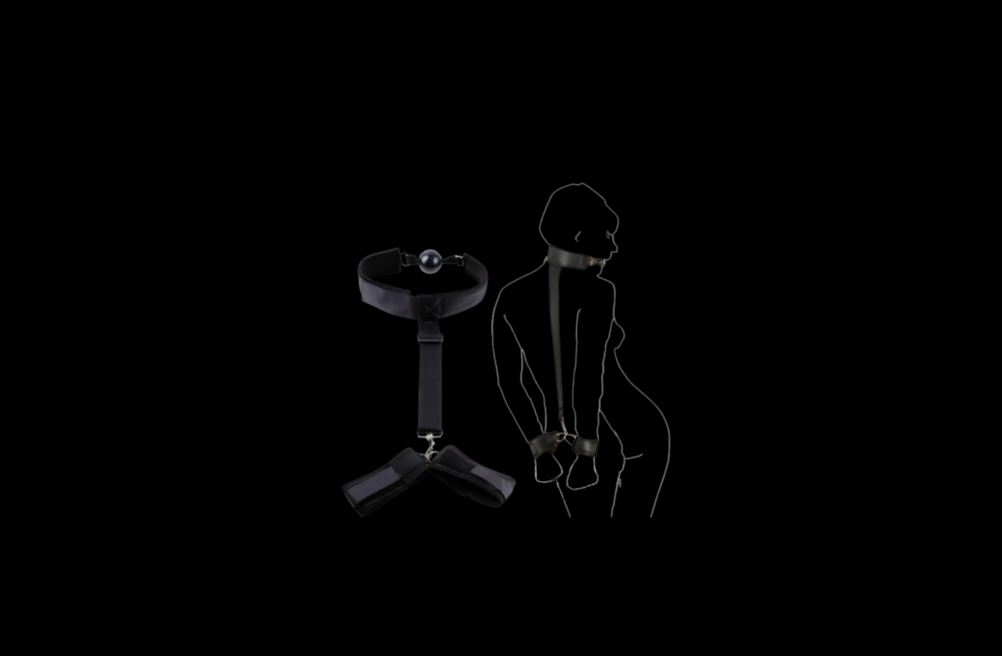 Adult Hand Cuffs Strap Anti-Cuff Mouth Ball Kit