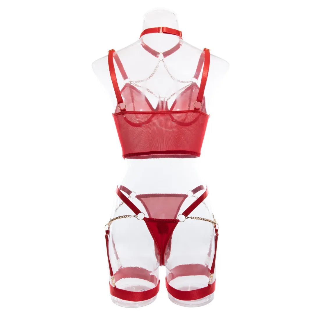 Red Leather Strap Set